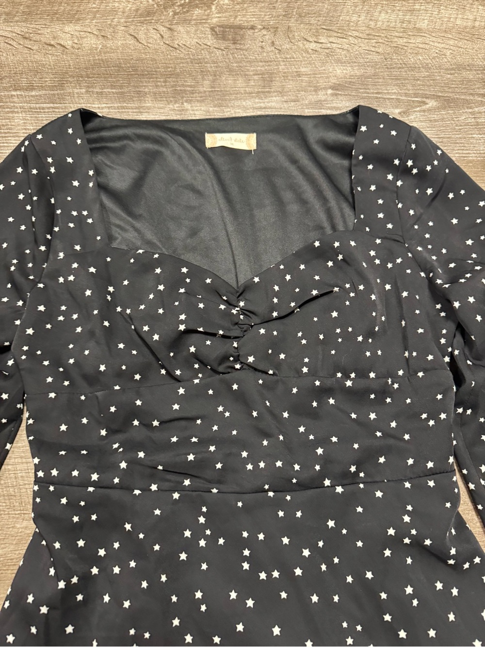 Altard State Long Sleeve Black Dress with White Stars Size Medium - Picture 3 of 8